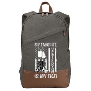 My Favorite Veteran Is My Dad Army Military Veterans Day Cotton Canvas Backpack