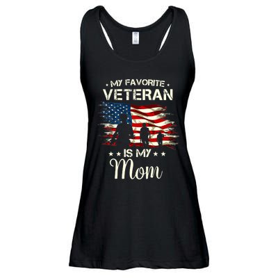 My Favorite Veteran Is My Mom Proud Mom Mother Veterans Day Ladies Essential Flowy Tank