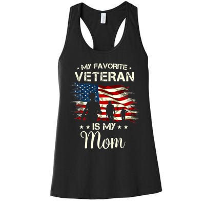 My Favorite Veteran Is My Mom Proud Mom Mother Veterans Day Women's Racerback Tank