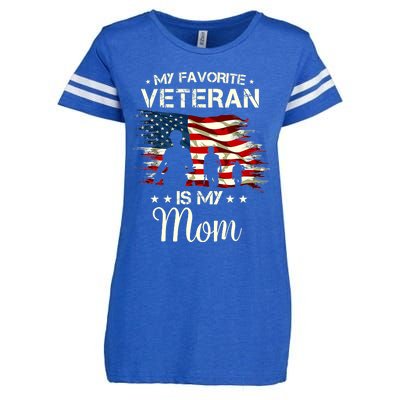 My Favorite Veteran Is My Mom Proud Mom Mother Veterans Day Enza Ladies Jersey Football T-Shirt