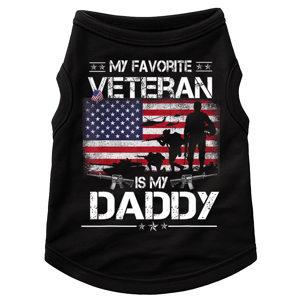 My Favorite Veteran Is My Daddy Flag Father Veterans Day Doggie Tank