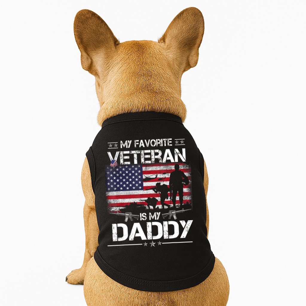 My Favorite Veteran Is My Daddy Flag Father Veterans Day Doggie Tank