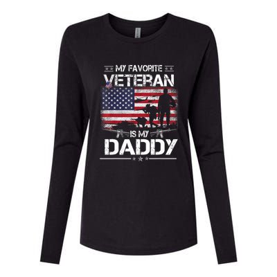 My Favorite Veteran Is My Daddy Flag Father Veterans Day Womens Cotton Relaxed Long Sleeve T-Shirt