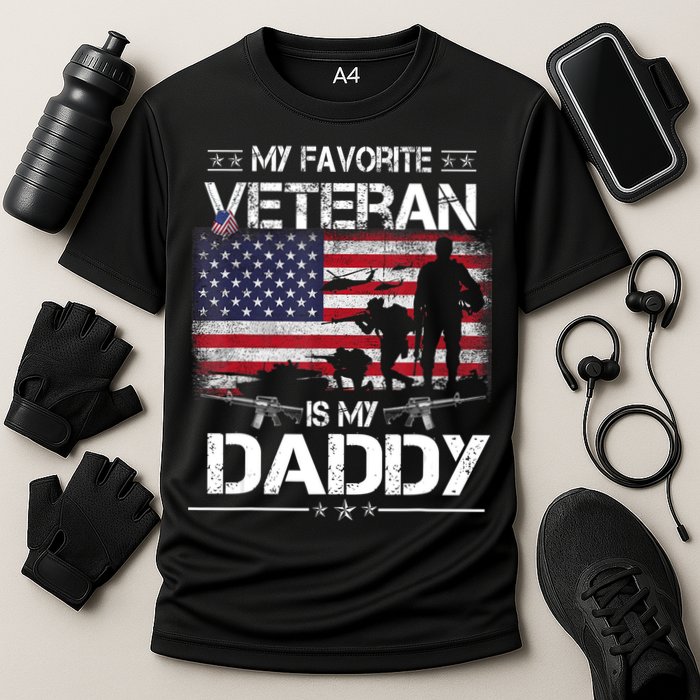My Favorite Veteran Is My Daddy Flag Father Veterans Day Cooling Performance Crew T-Shirt