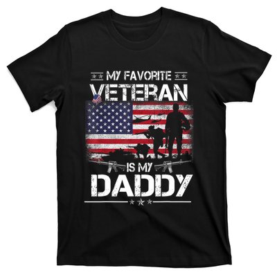 My Favorite Veteran Is My Daddy Flag Father Veterans Day T-Shirt