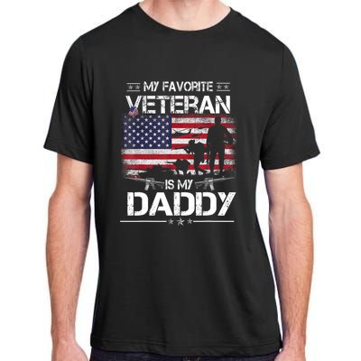 My Favorite Veteran Is My Daddy Flag Father Veterans Day Adult ChromaSoft Performance T-Shirt