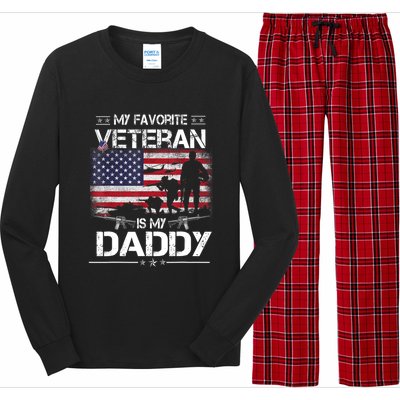 My Favorite Veteran Is My Daddy Flag Father Veterans Day Long Sleeve Pajama Set