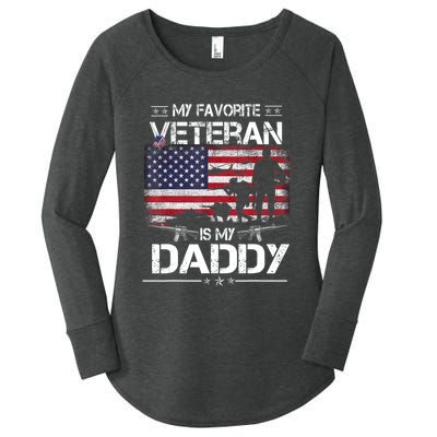 My Favorite Veteran Is My Daddy Flag Father Veterans Day Women's Perfect Tri Tunic Long Sleeve Shirt