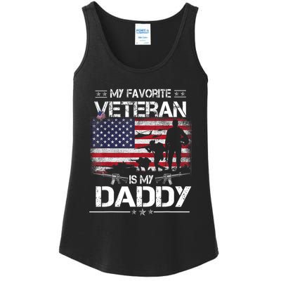 My Favorite Veteran Is My Daddy Flag Father Veterans Day Ladies Essential Tank