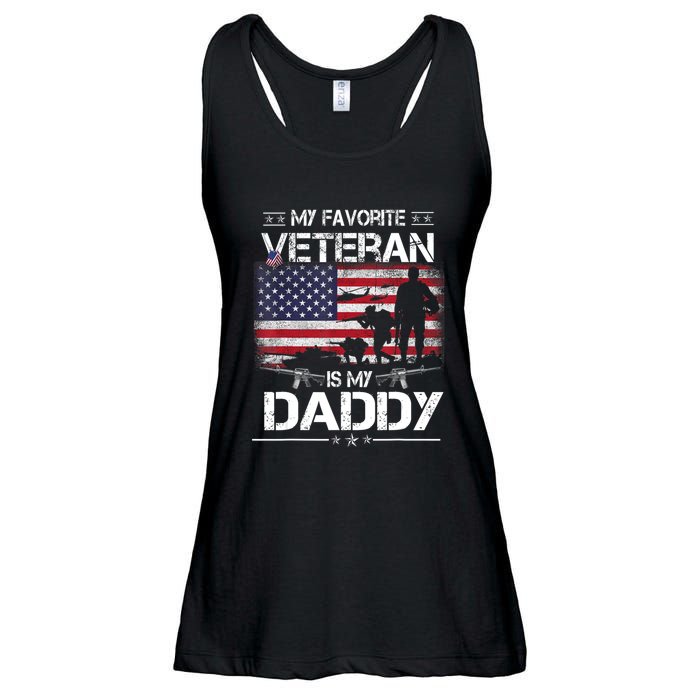 My Favorite Veteran Is My Daddy Flag Father Veterans Day Ladies Essential Flowy Tank