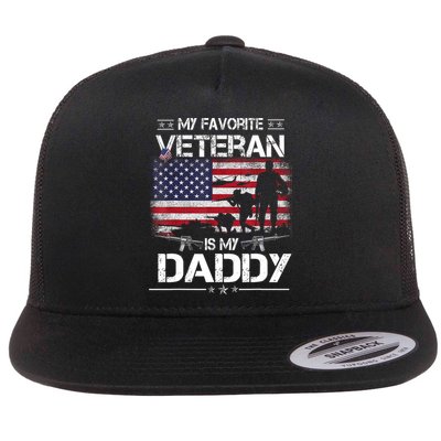 My Favorite Veteran Is My Daddy Flag Father Veterans Day Flatbill Hat