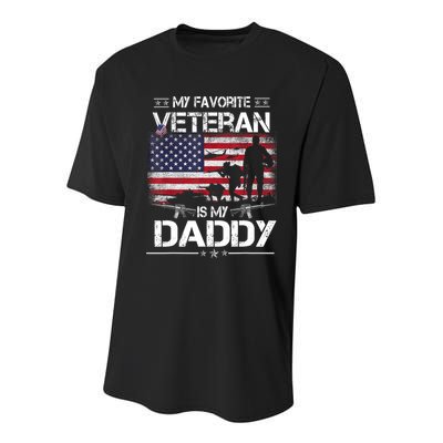 My Favorite Veteran Is My Daddy Flag Father Veterans Day Youth Performance Sprint T-Shirt