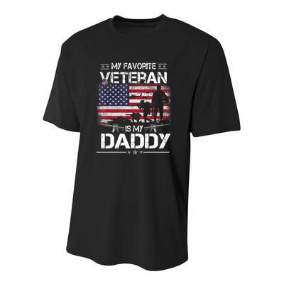 My Favorite Veteran Is My Daddy Flag Father Veterans Day Youth Performance Sprint T-Shirt