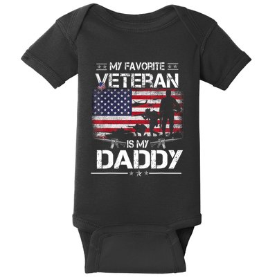 My Favorite Veteran Is My Daddy Flag Father Veterans Day Baby Bodysuit