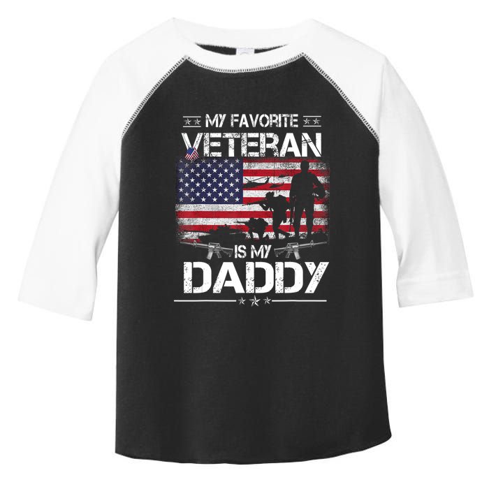 My Favorite Veteran Is My Daddy Flag Father Veterans Day Toddler Fine Jersey T-Shirt