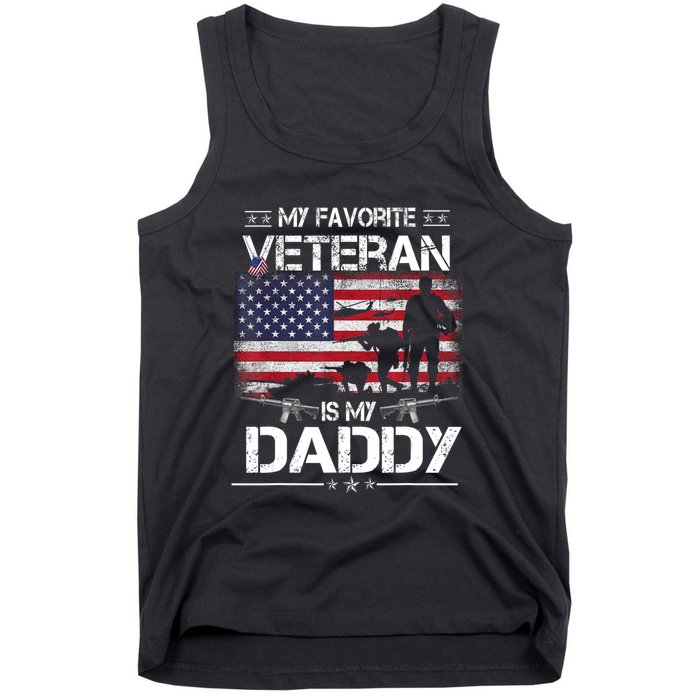 My Favorite Veteran Is My Daddy Flag Father Veterans Day Tank Top