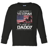 My Favorite Veteran Is My Daddy Flag Father Veterans Day Toddler Long Sleeve Shirt