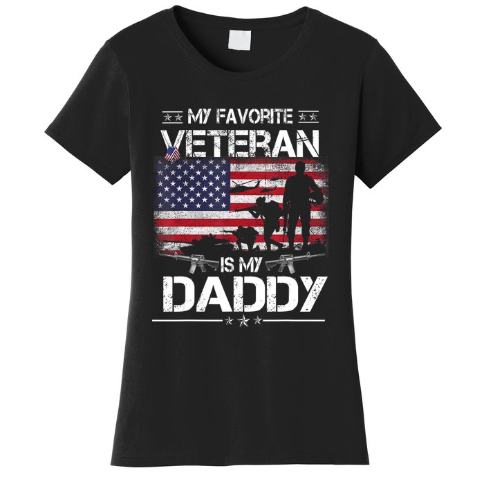 My Favorite Veteran Is My Daddy Flag Father Veterans Day Women's T-Shirt