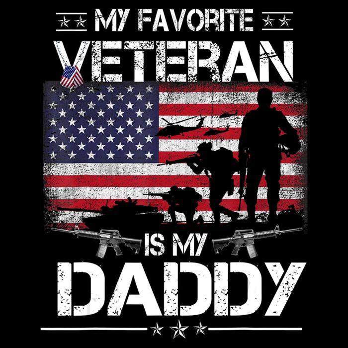 My Favorite Veteran Is My Daddy Flag Father Veterans Day Zip Tote Bag