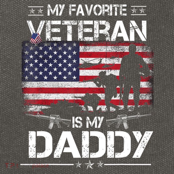 My Favorite Veteran Is My Daddy Flag Father Veterans Day Cotton Canvas Backpack