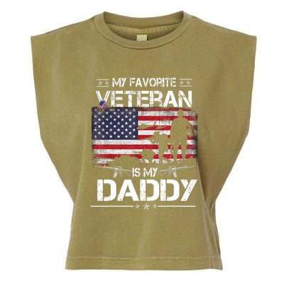 My Favorite Veteran Is My Daddy Flag Father Veterans Day Garment-Dyed Women's Muscle Tee