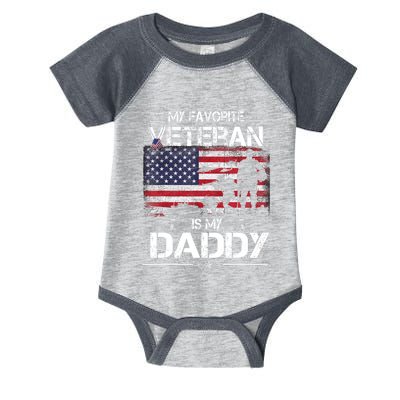 My Favorite Veteran Is My Daddy Flag Father Veterans Day Infant Baby Jersey Bodysuit