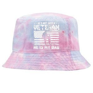 Military Family Veteran Support My Dad Us Veteran Patriotic Tie-Dyed Bucket Hat