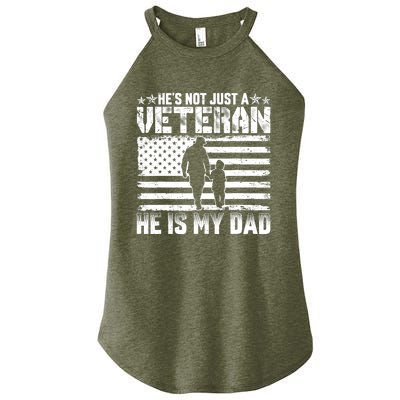 Military Family Veteran Support My Dad Us Veteran Patriotic Women’s Perfect Tri Rocker Tank