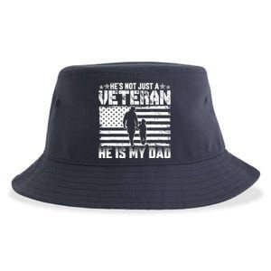 Military Family Veteran Support My Dad Us Veteran Patriotic Sustainable Bucket Hat