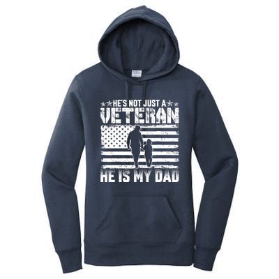 Military Family Veteran Support My Dad Us Veteran Patriotic Women's Pullover Hoodie