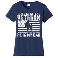 Military Family Veteran Support My Dad Us Veteran Patriotic Women's T-Shirt