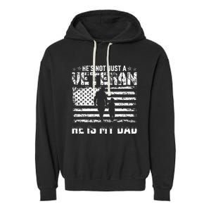 Military Family Veteran Support My Dad US Veteran Patriotic Garment-Dyed Fleece Hoodie