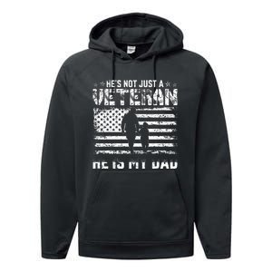 Military Family Veteran Support My Dad US Veteran Patriotic Performance Fleece Hoodie