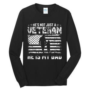 Military Family Veteran Support My Dad US Veteran Patriotic Tall Long Sleeve T-Shirt