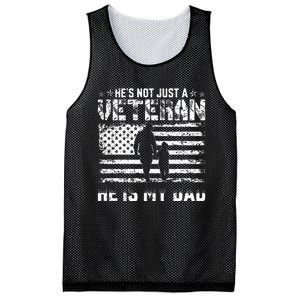 Military Family Veteran Support My Dad US Veteran Patriotic Mesh Reversible Basketball Jersey Tank