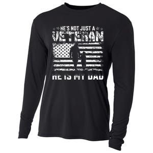 Military Family Veteran Support My Dad US Veteran Patriotic Cooling Performance Long Sleeve Crew