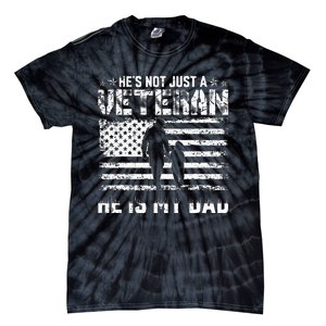 Military Family Veteran Support My Dad US Veteran Patriotic Tie-Dye T-Shirt