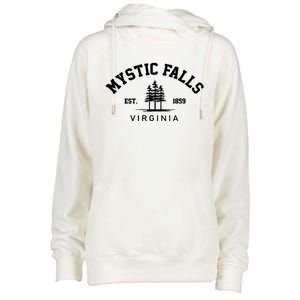 Mystic Falls Virginia Salvatore Stefan Damon Vampire Fan Gift Womens Funnel Neck Pullover Hood