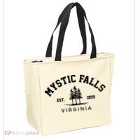 Mystic Falls Virginia Salvatore Stefan Damon Vampire Fan Gift Zip Tote Bag