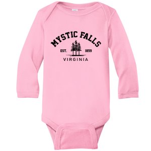 Mystic Falls Virginia Salvatore Stefan Damon Vampire Fan Gift Baby Long Sleeve Bodysuit