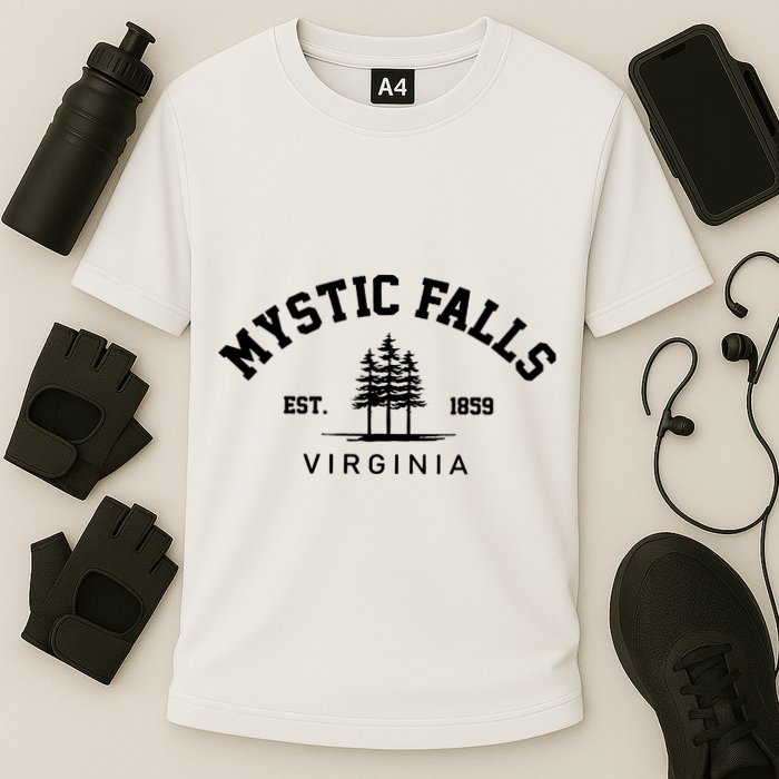 Mystic Falls Virginia Salvatore Stefan Damon Vampire Fan Gift Cooling Performance Crew T-Shirt