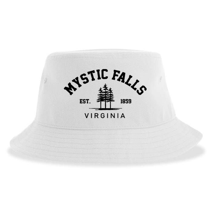 Mystic Falls Virginia Salvatore Stefan Damon Vampire Fan Gift Sustainable Bucket Hat