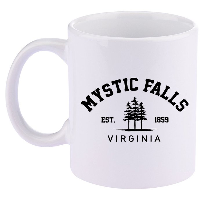 Mystic Falls Virginia Salvatore Stefan Damon Vampire Fan Gift 11oz C Handle Ceramic Mug