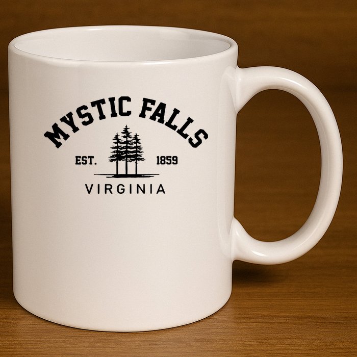 Mystic Falls Virginia Salvatore Stefan Damon Vampire Fan Gift 11oz C Handle Ceramic Mug