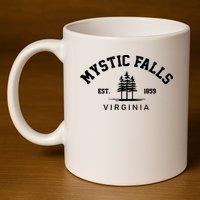 Mystic Falls Virginia Salvatore Stefan Damon Vampire Fan Gift 11oz C Handle Ceramic Mug