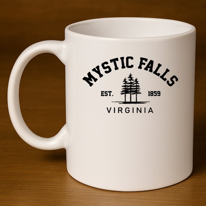 Mystic Falls Virginia Salvatore Stefan Damon Vampire Fan Gift 11oz C Handle Ceramic Mug