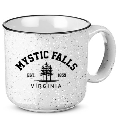 Mystic Falls Virginia Salvatore Stefan Damon Vampire Fan Gift 15oz Campfire Ceramic Mug