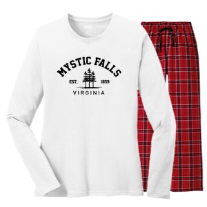 Mystic Falls Virginia Salvatore Stefan Damon Vampire Fan Gift Women's Long Sleeve Flannel Pajama Set 