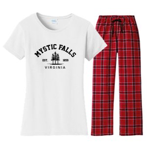 Mystic Falls Virginia Salvatore Stefan Damon Vampire Fan Gift Women's Flannel Pajama Set