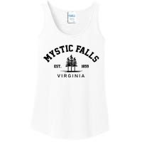 Mystic Falls Virginia Salvatore Stefan Damon Vampire Fan Gift Ladies Essential Tank